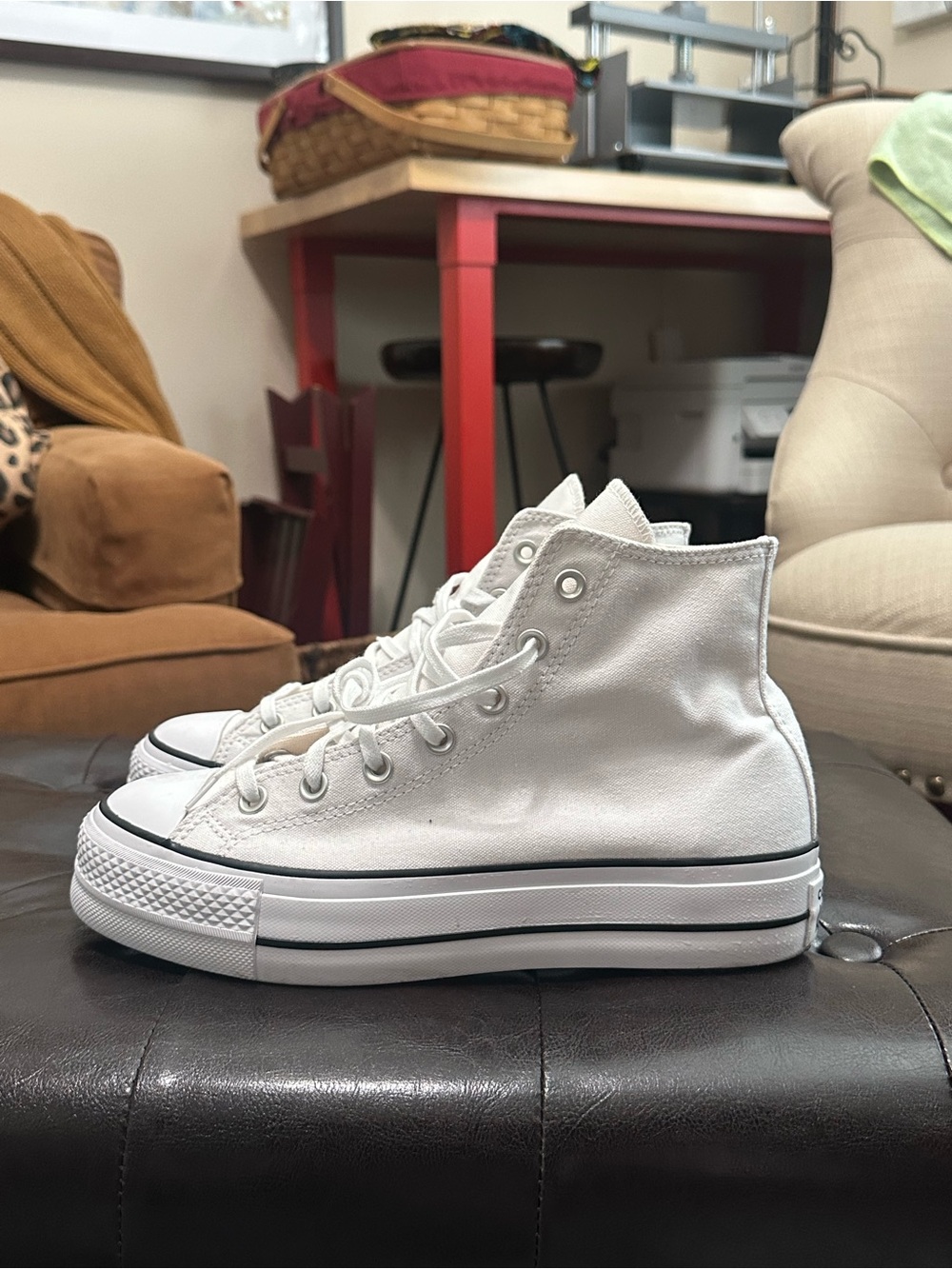 White Platform Converse